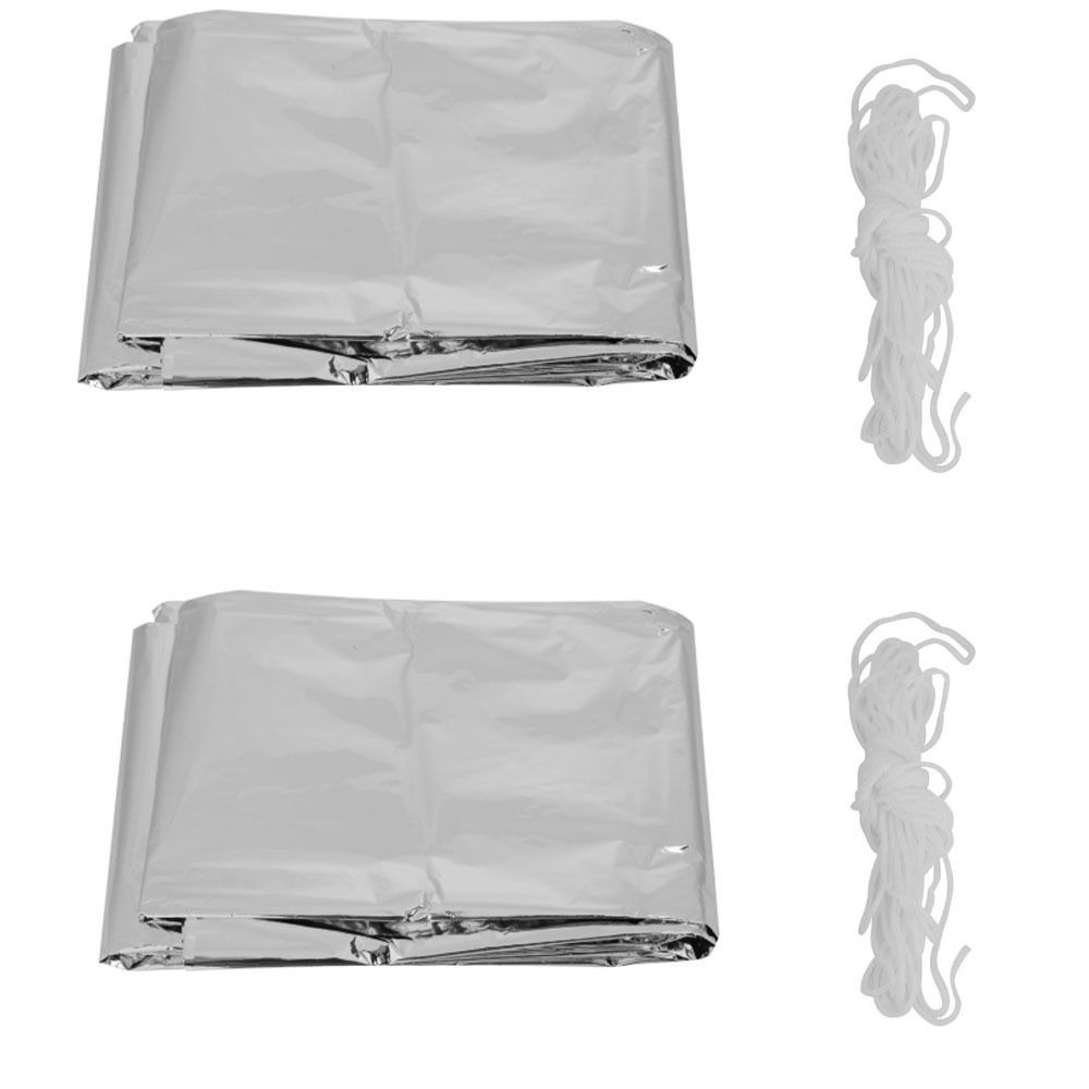 Survival Blanket Reflective - 2 Pcs Durable Reflective Emergency Shelter