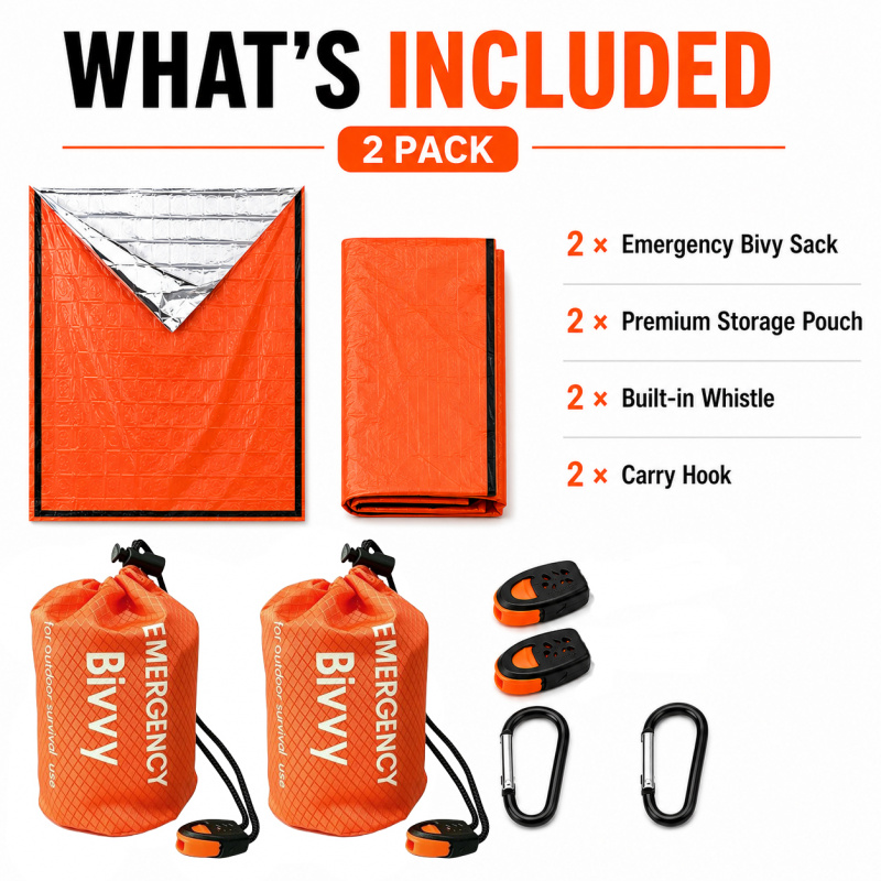 2 Pack Emergency Sleeping Bag, - Bivy Bag Emergency 评论和价格