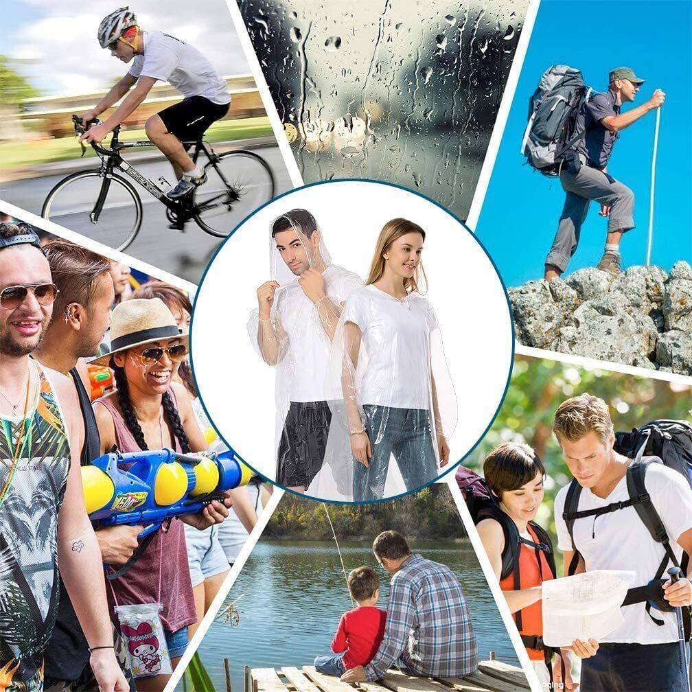 12Pcs Disposable Waterproof Ra - Emergency Poncho Rain 评论和价格