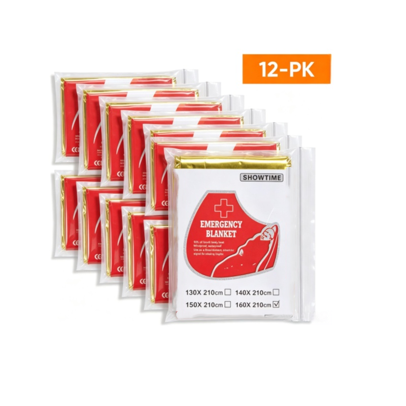 12PCS Large 160×210cm Gold Foi - Survival Blanket Reflective 评论和价格
