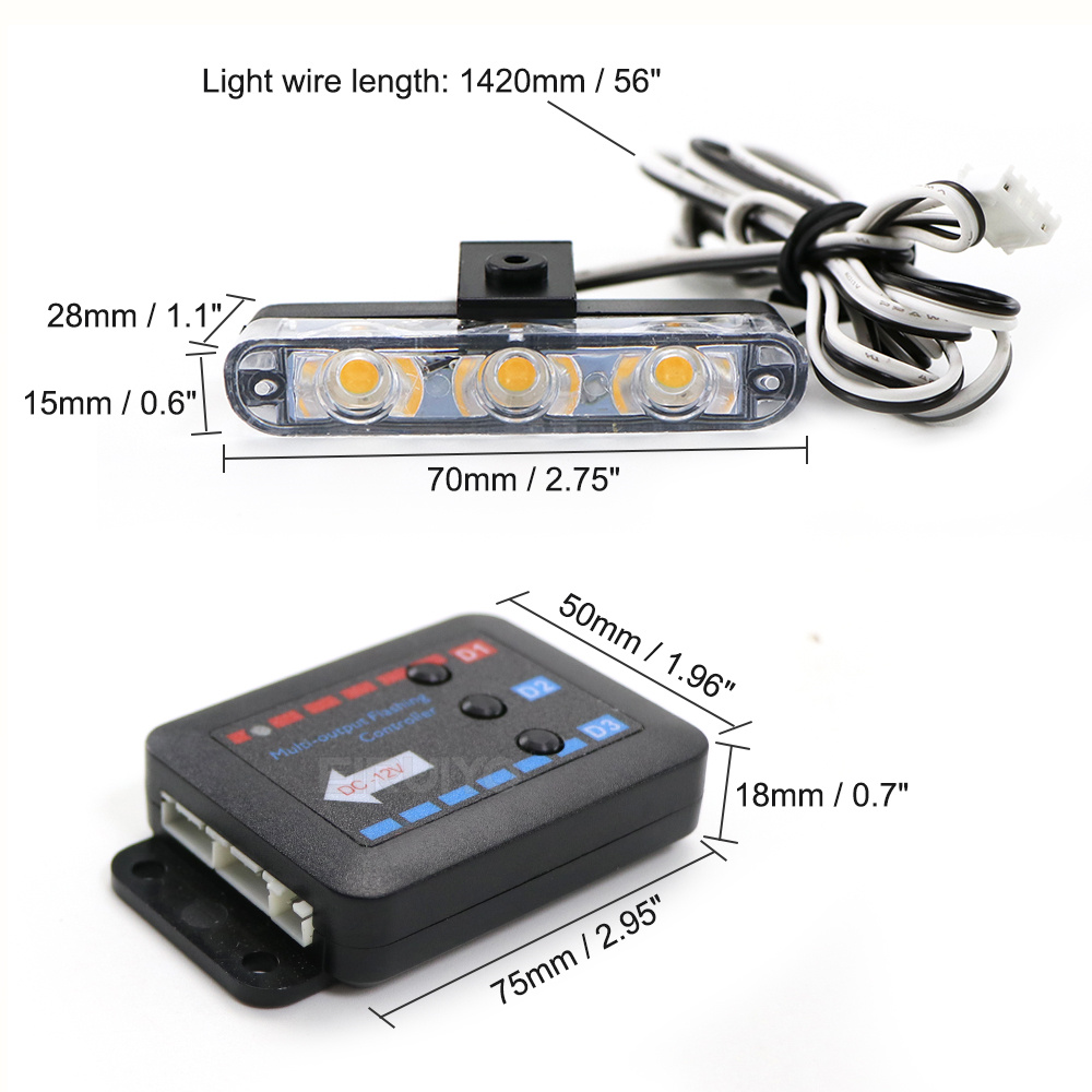 4x 3 LED Grill Car LED Strobe  - Sos Light Strobe 评论和价格